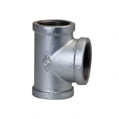 Steel pipe fittings two galvanized tee pipe fittings